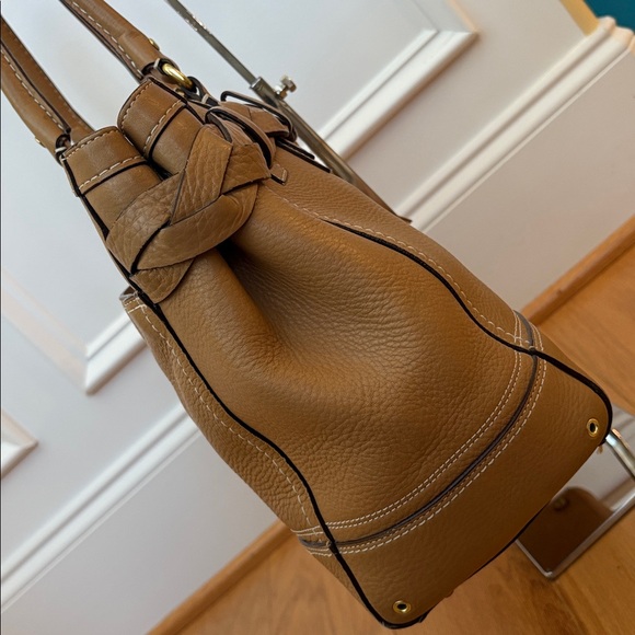 Coach Vintage Hampton Braided Pebbled Leather shoulder Bag tan Y2K Classic - Picture 7 of 16